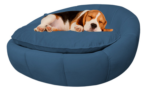 Cama Pet Ariel Para Cães E Gatos Almofadada Veludo Cores Cor Azul-marinho