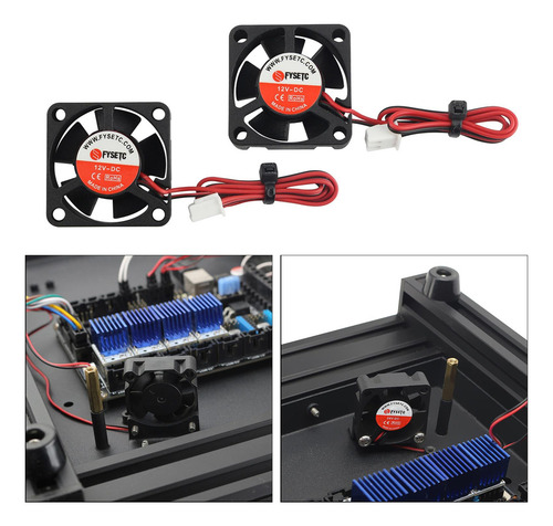 // 2 Peças 12v Dc Sem Escova De Resfriamento Fan 30x30x10mm