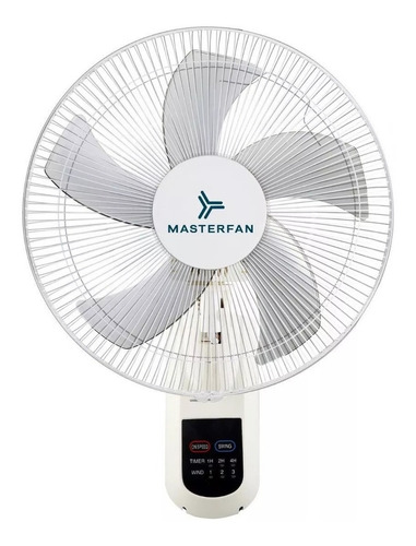 Ventilador de pared Masterfan Muro blanco con 5 aspas color transparente de abs, 18" de diámetro 127 V