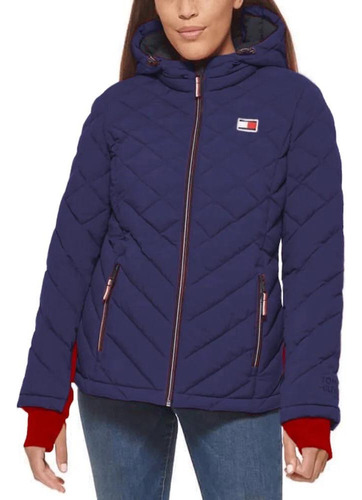 Casaca Acolchada Con Capucha Plegable Tommy Hilfiger (mujer)