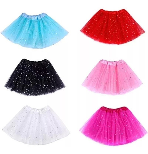 3 X Saia De Tule P/festa Fantasia Lisa Adulto 40 Cm Carnaval