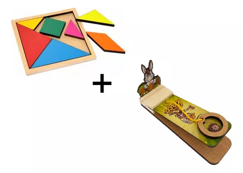 Tangram Quebra-cabeça E Bom De Laço Brinquedo Pedagógico Mdf