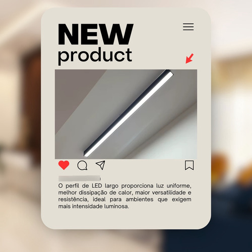 Perfil Led 40mm Sobrepor 2 Metros Linear Externo Preto Largo Tensão De Operação 127v/220v 127/220v