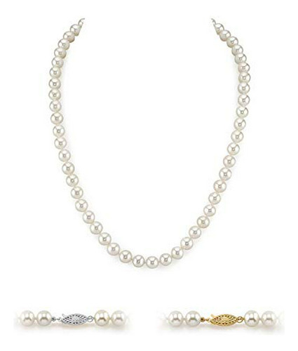 The Pearl Source 14k Oro 7-8mm Aaaa Collar De Perlas Cultiva