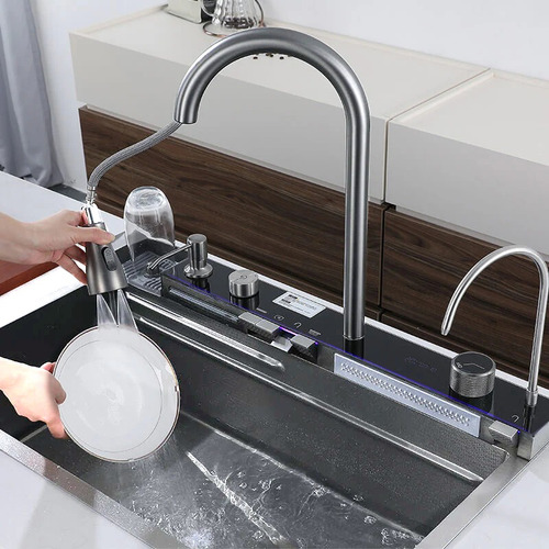 Bacha De Cocina Inteligente Extensible Cascada Lavacopa