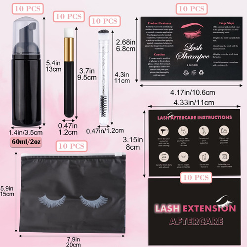 Uyolaxed Kit De Limpieza De Extensión De Pestañas De 60 Piez