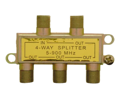 Conector Coaxial Splitter Amarillo 1x4  Semilic X Unidad