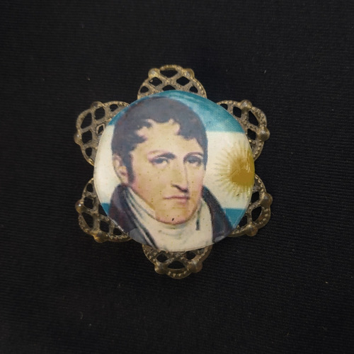 Broche Prendedor Antiguo Patriótico Manuel Belgrano 4 Cm.