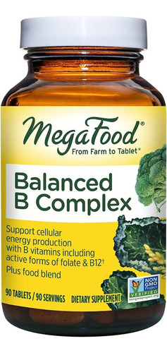 Megafood B-complex Complejo B, Biotina, Fólico, 90 Tabletas Sabor S/n