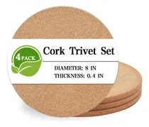 Comprar Trivet De Cortiça, Conjunto De 4 Porta-copos De Cortiça Gros