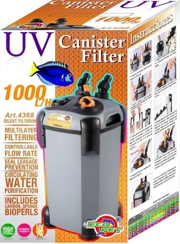 Filtro Canister Canasta Uv Acuario Peces Marino Dulce 1000lh