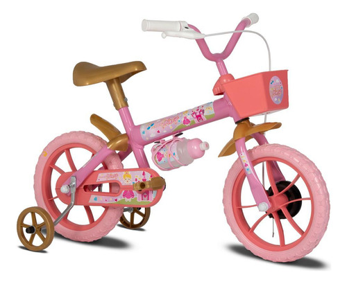 Bicicleta Infantil Princy Aro 12 Rosa E Dourado - Verden