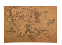 Comprar Mapa Señor De Los Anillos Tierra Media Kraft Retro Póster