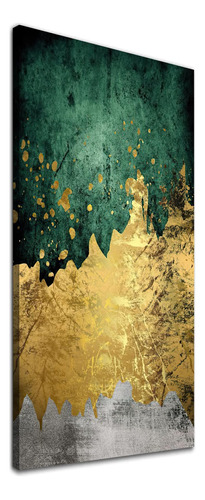 Lienzo Abstracto Verde Y Dorado, Arte De Pared, Imagen ...