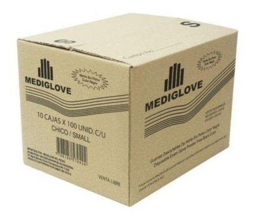 Guantes Nitrilo Negro Reforzado Cajón X10 Cajas Mediglove