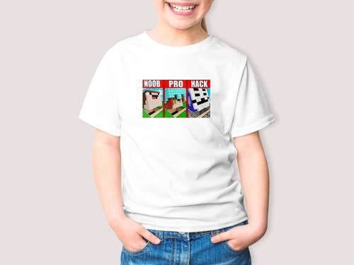 Polera Niño Minecraft Noob - Pro - Hacker