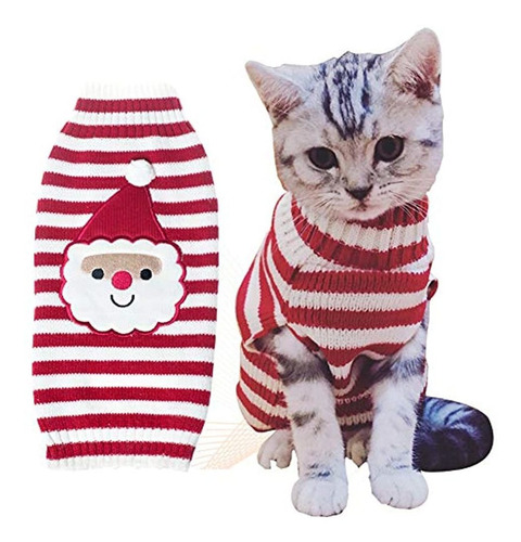 Bobibi Cat Sweater Navidad Santa Claus Mascota Gato Invierno
