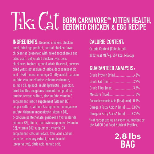 Tiki Cat Croquetas Kitten Sabor Pollo 5.6 Lb