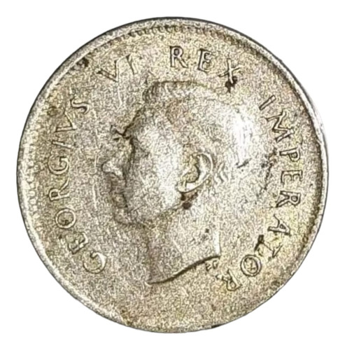 Moneda Sudáfrica  3 Pence 1941 Plata 2da Guerra Xf