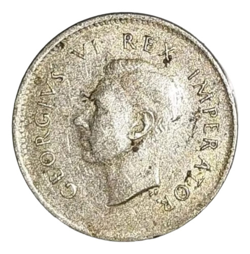 Moneda Sudáfrica 3 Pence 1941 Plata 2da Guerra Xf