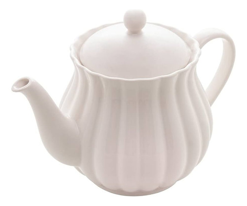Bule Para Chá Porcelana Wolff Pétala Matt Branco