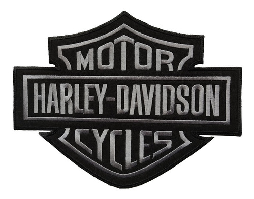 Parche Bordado Logo Harley Davidson Bordado Negro Gris