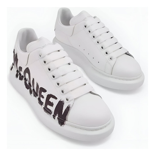Tenis Alexander Mcqueen Graffiti Blancos Bajos Oversized