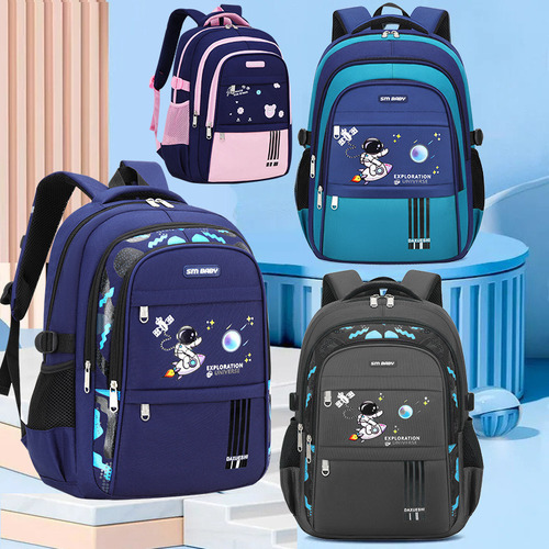 Mochila ortopédica impermeable para niños Astronaut, grados 3-6, color azul