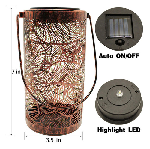 Luces Solares Colgantes Linterna Sombra Hueca Hojas