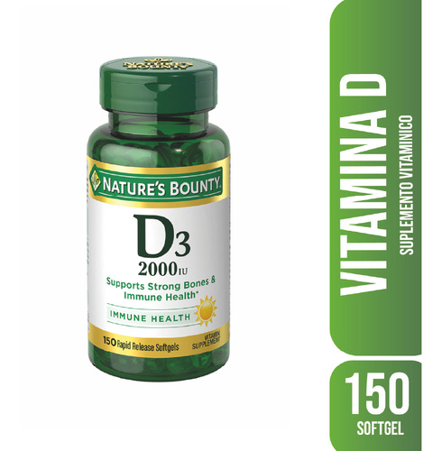 Suplemento Nature's Bounty Vitamina D3 125mcg X150 Cápsulas