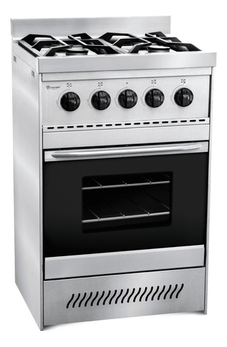 Cocina Cf Tst Conexión Gas 1/2' Puerta Vidrio 55cm Color Plateado