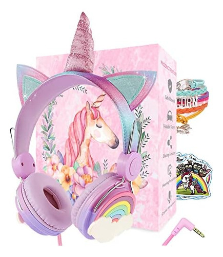 Soosooly Unicorns Auriculares Unicornios S Niñas, Con