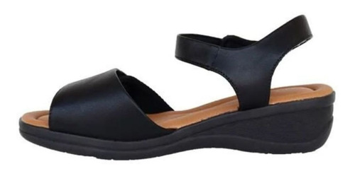 Imagem 3 de 4 de Sandalia Feminina Comfortflex Anabela 22-88403 Preto