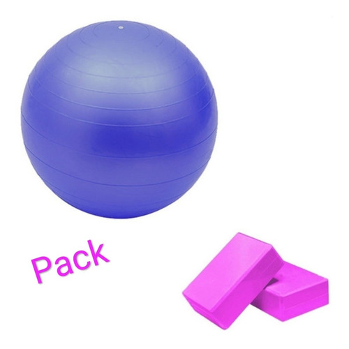 Pelota De Yoga/pilates 55cm  + 2 Ladrillos 