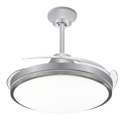 Ventilador de techo Peabody PE-VTR42 plata con 3 palas color transparente de acrílico, 42" de diámetro 220 V