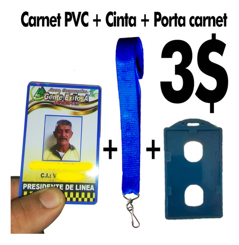 Impresion De Carnet Pvc + Cinta + Porta Carnet 3$