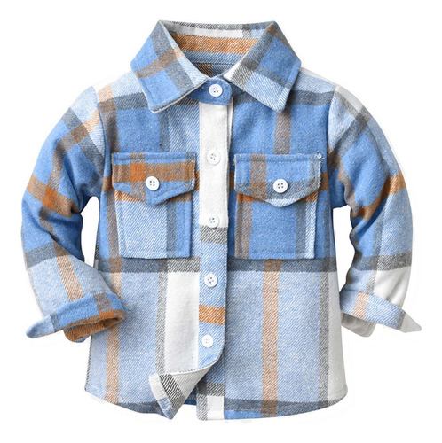 Camisa De Franela S Para Niños, Chamarra A Cuadros, Manga La