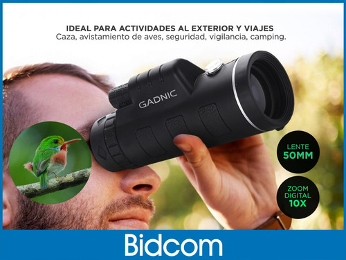 Telescopio Monocular Portatil Visor Potente Largo Alcance Color Negro