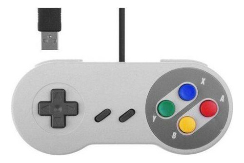 Controle Joystick Nes Compatível Usb Play Game Cinza