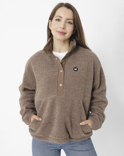 Polar Sherpa Fleece Snap F Gris Mujer