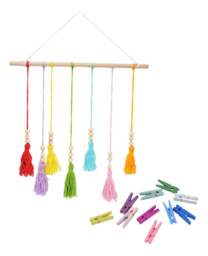 Tapiz Con Borlas Para Colgar En La Pared, 7 Colores, Hecho A