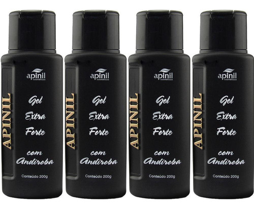 Kit 4 Gel Extra Forte Com Andiroba 200g Apinil