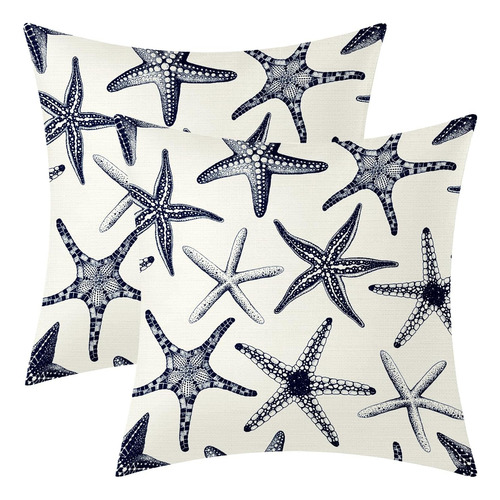 Juego De 2 Fundas De Almohada Marinas 45 X 45 Cm