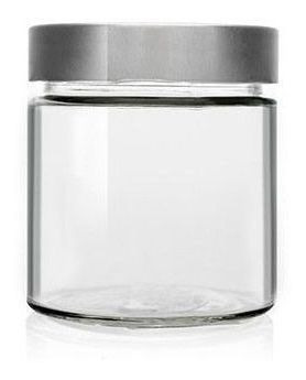 Frasco Tarro Vidrio Chico Tapa Acero 13 Cm Contenedor