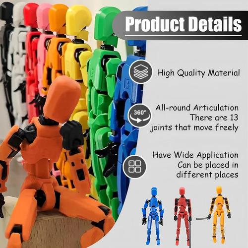 W T13 Figura De Acción Impresa En 3d Con Múltiples Robot