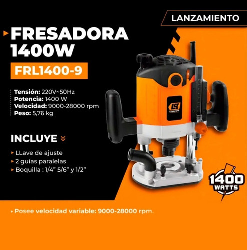 Fresadora Lüsqtoff FRL1400-9 1400W 220V