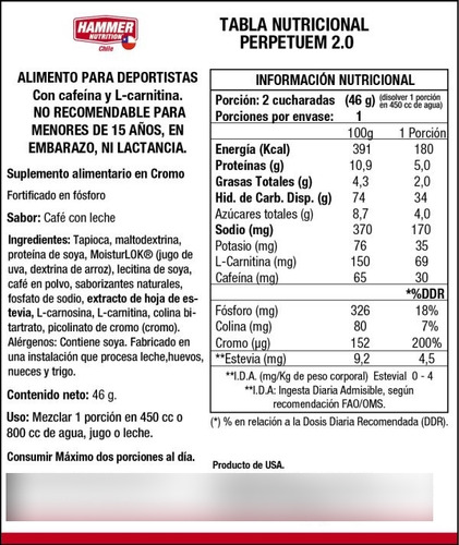 Perpetuem® 2.0 Bebida Deportiva (32 Porciones) Cafe Latte