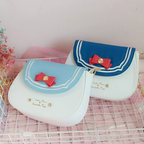 Imagen 4 de 5 de Crossbody Sailor Moon Azul Serena Anime Kawaii Sailor Bolsa