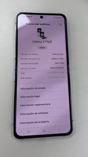 Samsung Z Flip 5. 256gb. 8ram. Verde. Libre. Perfecto Estado Agua (Usado)