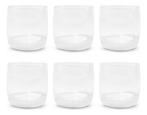 Juego De Vasos De Vidrio 230 Ml 6 Piezas Color Blanco